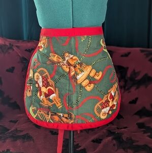 Retro Mini Half Apron - Santa's sleigh Bells